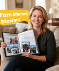 30 Pocket Portfolio Binder With 60 Pages And 8.5x11 Size, woman displaying portfolio with photos on a sofa