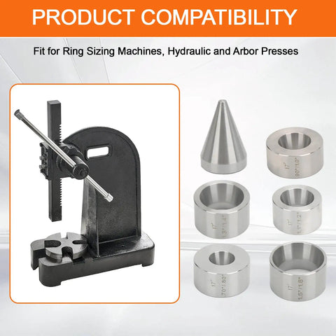 Five Piece Folding And Reduction Die Set With Heavy Duty Stainless Steel Stabilizer And Folding Cone Dies for Coin Making Kit