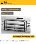 Heavy Duty Power Tool Organizer Wall Mount With 4 Tier Rack And 8 Drill Holders, Charging Station for garage workshop storage.