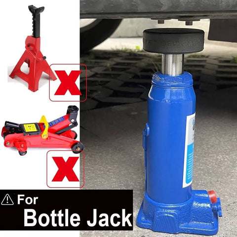 Heavy Duty Bottle Jack Pad Adapter Rubber With 29mm Hole And 1 1/8 Inch Recess On Bottom Jacking Point on blue bottle jack
