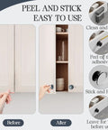 No Drill Self Stick Cabinet Knobs Set Of 4 In Silver Stainless Steel For Dresser Drawers Medicine Cabinets Cupboards Glass Doors And Terrarium Lids Easy Install No Tools Needed Money Saving Time Saving, peel-and-stick cabinet knob steps