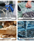 Big Suction Oil Free Vacuum Pump 85L Per Minute With Handy On Off Toggle And Aluminum Noise Damper used in laboratory filtration and vacuum packaging.