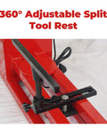 Flyrivergo 14 Inch By 40 Inch Benchtop Mini Wood Lathe Machine 370 Watt 110 Volt Power Turning Tool For DIY Woodworking Projects Red Finish adjustable tool rest view