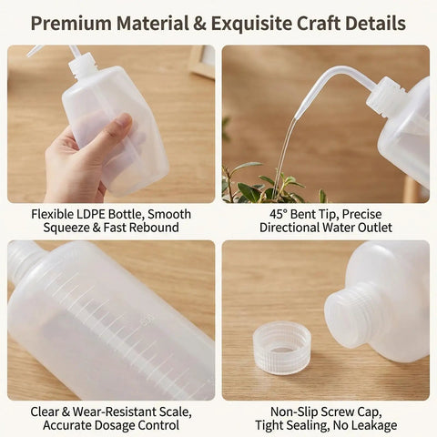 Set Of Two 34 Oz Plastic Wash Bottles Serving Up A Real Deal Squeeze Experience For Tattoo Pros And Lab Techs Featuring sleek design and precise spouts.