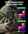 High Resolution Handheld Thermal Camera With 240x240 TISR Resolution, 25Hz Frame Rate shown in use by operator.