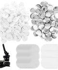 800 Piece Button Maker Supplies Kit For DIY Badge Makin Round 32mm 1.25 Inch Badges Includes Blank Pin Backs Metal Covers Clear Film And Blank Paper