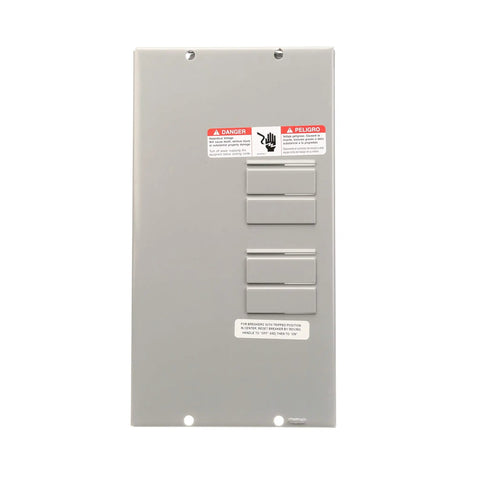 Four Space Eight Circuit Indoor Load Center With 125 Amp Main Lug Surface Mount Electrical Panel For Home Garage Or Workshop Durable Easy Install DIY Friendly Indoor Power Distribution. gray steel panel cover