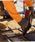 Worker using Portable Tie Tool With Hook For Quick Fence Tying On Job Sites Pro Grade Wire Twisting Tool With Textured Grip