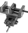 Cross Vise 4.25 Inch With Compound Slide For Mills And Drill Presses CV414 Heavy Duty Black Cast Iron Precision Vise With 0.1 Millimeter Increments, Jaws Travel 5.8 Inches Left And Right, 6 Inches Front And Back, Universal Fit For Metalworking, front angle