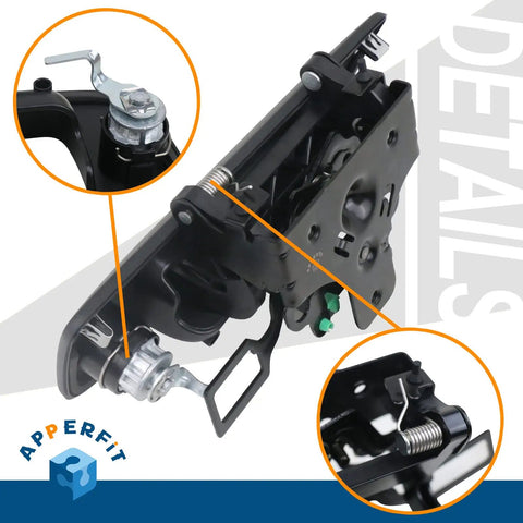 Heavy Duty Locking Tailgate Handle Latch Kit With Trim Bezel And Lock Cylinder built tough close-up showing detailed latch assembly features.