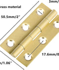 8 Pack 2 Inch Brass Butt Hinges For Cabinets And Drawers, Solid Brass Construction with dimensions 50.5mm by 27mm