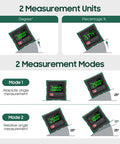 Pro Grade Angle Finder Magnetic Level With Laser Gauge For Table Saw And Woodworking LCD Backlit Display Level Tool For Construction And Machinery 0.2 Degree Precision Data Hold 4x90 Degree Coverage, two measurement modes