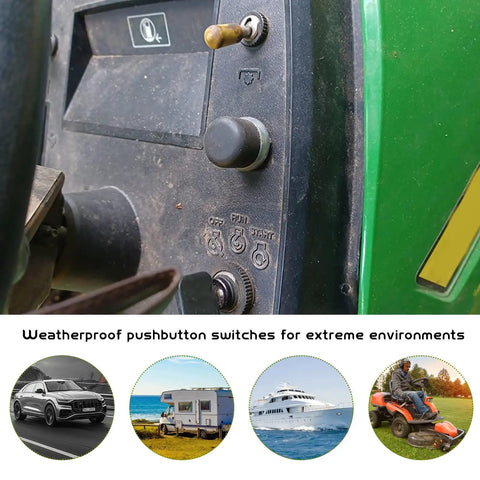 Heavy Duty Push Button Momentary Starter Switch 12V To 24V 50A Weatherproof Engine Start Button for tractors and marine use