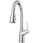 Neera Pull Down Kitchen Faucet With Three Function Sprayer, Single Handle, 360 Degree Swivel, ADA Compliant, Polished Chrome Finish