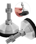Heavy Duty Adjustable Leveling Feet Set For Shelving, Machinery, Tables, And Furniture, Stainless Steel Legs With Non Slip Nylon Base