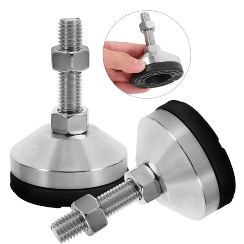 Heavy Duty Adjustable Leveling Feet Set For Shelving, Machinery, Tables, And Furniture, Stainless Steel Legs With Non Slip Nylon Base