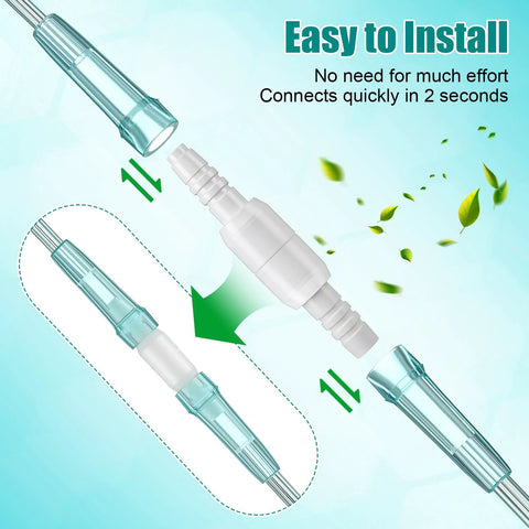 Geiserailie 10-pack oxygen tubing swivel connector; white plastic, 360-degree rotation to prevent tangles.