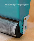 Close-up of No Sweat Wood Glue Roller Applicator with Antislip Handle, featuring adjustable gluing brake for precise adhesive application.