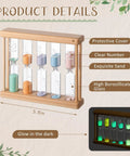 Glow In The Dark Sand Timer Set 0.5 1 2 3 5 Minute Wooden Hourglass Luminous Timers For Teeth Brushing Cooking Home Office Classroom Decor And Creative Timing Tool with protective cover and borosilicate glass.
