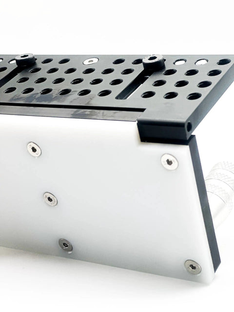 Heavy Duty T6061 Aluminum Belt Grinder Knife Jig Straight Workhorse Precision Cnc Machined Body shows adjustable features and sturdy base.