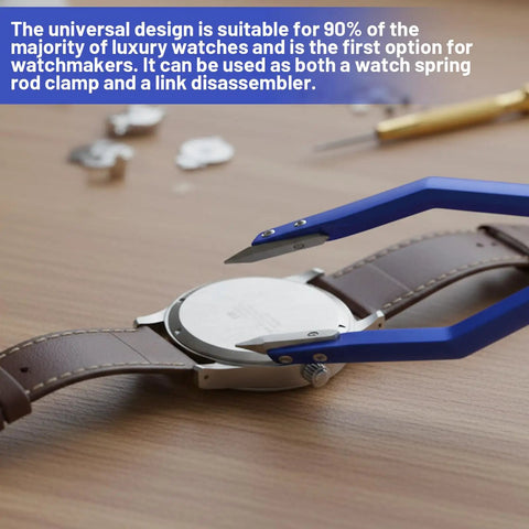 Pro Grade Watch Spring Bar Tool Kit With Tweezers And Bracelet Link Remover for precise band changes on watch.