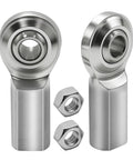 CF4 1/4 Inch Bore Rod End Bearing 1/4-28 Female Thread Right Hand Heim Joint With Jam Nuts 2 Pack Heavy Duty Precision Machined Low Friction Ideal For Hydraulic Cylinders And Industrial Machinery, stainless steel bearing with jam nuts