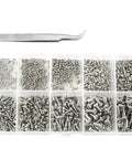Stainless Steel Phillips Pan Head Machine Screws Kit With See Through Storage Box Hardware Fasteners Set For DIY Projects