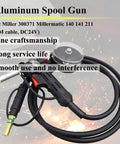 Aluminum Spool Gun For MIG Welders Fits Millermatic 140 141 211 And Spoolmate 100 with cable and nozzles.