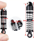 Beefed Up 38mm Oil Shock Absorber For AXIAL SCX24 shown in aluminum alloy with size details for RC crawlers.