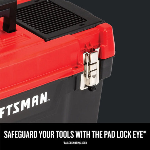 Heavy Duty Steel 20 Inch Lockable Tool Box With Super Slick Removable Tray And Sweet Small Parts Organizer For Secure Hardware Storage On Daily Shop Rig
