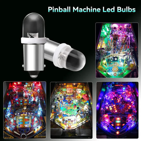 Ba9s LED Bulbs for Pinball Machines Replacement 6V DC 70 Lumen White 6500K Soft Warm Glow No Shadow LED Lighting Pack of 20