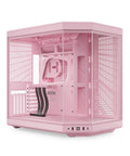 Modern Gaming Pc Case Featuring Panoramic Glass And Sleek Dual Chambers Built For Stress Free Atx Builds fueled by lightning airflow through tidy wire runs includes a flossy PCIe 4.0 riser cable in strawberry pink.