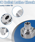 Beefy 5C Collet Lathe Chuck Closer With 5 Inch Plain Back, Recessed 3.740x0.184 Bore, stainless steel 3D view