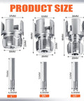 ElaraBerry 4 In One Water Pipe Wrench And Threader Tool Kit showing sizes for 1, 3/4, and 1/2 inch pipe threaders.