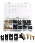 Kickass Premium Heavy Duty Automotive Trim Clip And Screw Assortment Kit With M3 M4 M5 M6 Metal Fasteners And Bolts, 170 pieces in organizer.