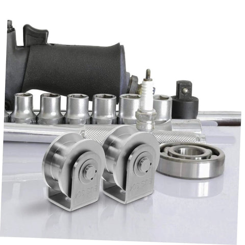 Heavy Duty Stainless Steel Pulley Wheel Set For Sliding Door Tracks, High Load Capacity, Smooth Operation For Lifting