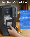 Person using 3-In-1 Water Dispenser With Ice Maker And Coffee Brewer For Home Or Office showing bullet ice feature