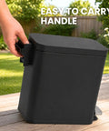 3 Gallon 12 Liter Dog Poop Trash Can With Lid And AbsorbX Odor Filter For Outdoor Use Rust Proof Matte Black Stainless Steel