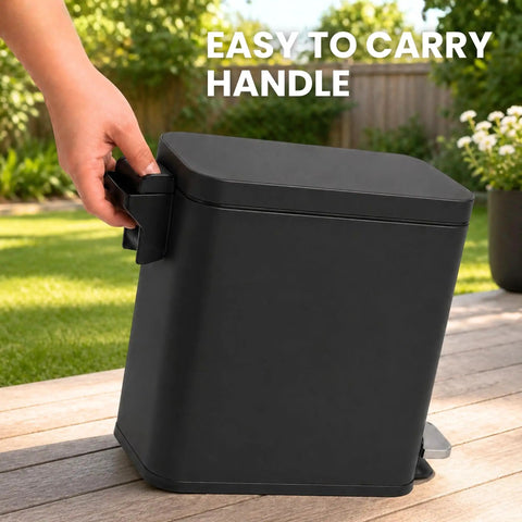 3 Gallon 12 Liter Dog Poop Trash Can With Lid And AbsorbX Odor Filter For Outdoor Use Rust Proof Matte Black Stainless Steel