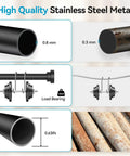 High quality stainless steel of Heavy Duty Black Curtain Rods For Windows 28 To 48 Inches Five Eighths Inch Diameter Adjustable