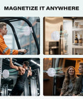 Rechargeable Magnetic Golf Cart Fan With 3 Speeds attached to various surfaces, showing versatility