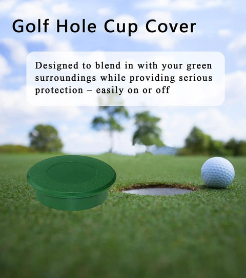 Two Sets Golf Hole Cup With Covers For Backyard Practice Putting Green, Weatherproof ABS Cups And Hole Covers on grass