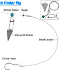 Surf Fishing Tackle Kit 130Pcs Saltwater Rigs Set with Fish Finder Rig and pyramid sinker, steel leader, circle hook.