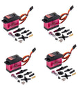 Four High Torque 6V Waterproof Digital Full Metal Gear Servo Sets with 40Kg Torque 25T Arm for RC Projects, IP66 Rated