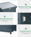 Features of Must Have Outdoor Storage Cabinet And Potting Bench With Metal Top Shelves for Patio Garden in Anthracite Grey