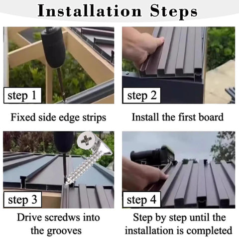 Step-by-step installation guide for Built Tough As Nails All Weather Roofing Panels And Insulated Ceiling Tiles featuring aluminum.