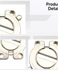 Rock Solid Zinc Alloy Furniture Connectors close-up showing round fasteners and pre-installed screws for easy assembly.