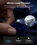 Pro Grade Ultra UV Glass Engraver with 5W laser engraving 'Forever Love' on ring inside box