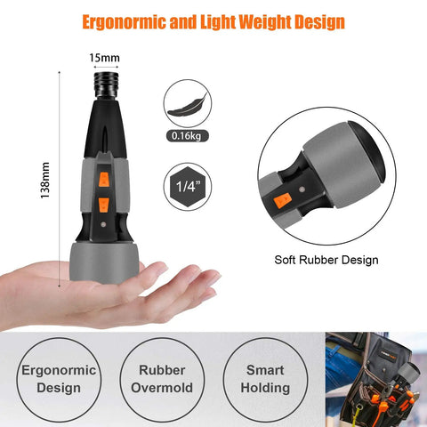 2 In 1 Cordless Electric Screwdriver Kit With LED Light And USB Charging For Quick Home DIY, ergonomic lightweight design