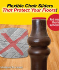 Clear Chair Leg Sliders Set For Hardwood And Tile Floors Scratch Proof No Fuss No Slip Furniture Caps on chair leg